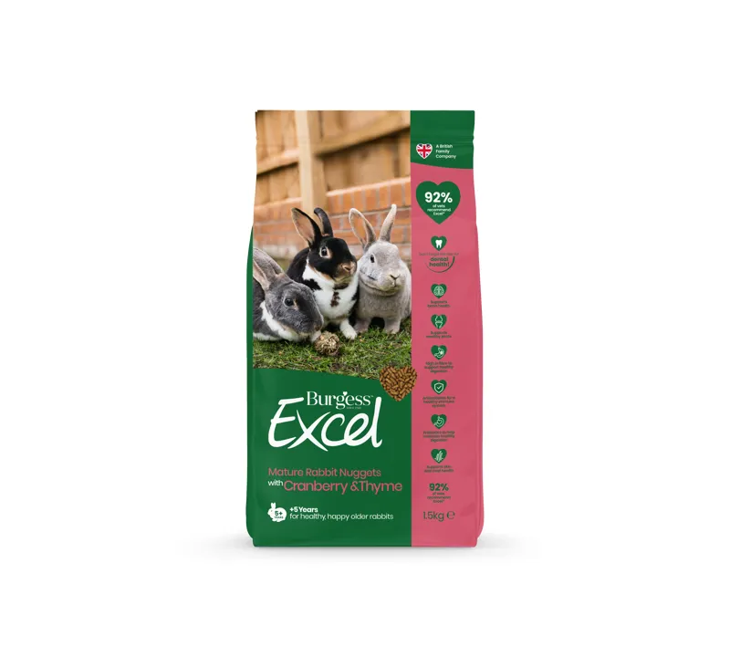 Burgess Excel Mature Rabbit 5+ with Cranberry and Thyme 1.5kg
