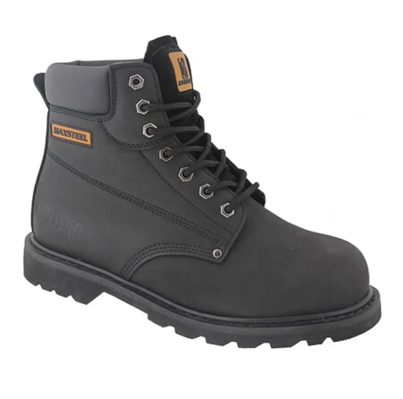 Max Steel WL-06 Lace Up Safety Boot Black