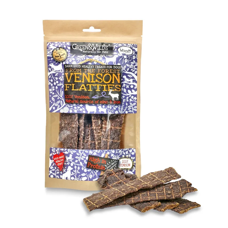 Green and Wilds Venison Flatties 100g