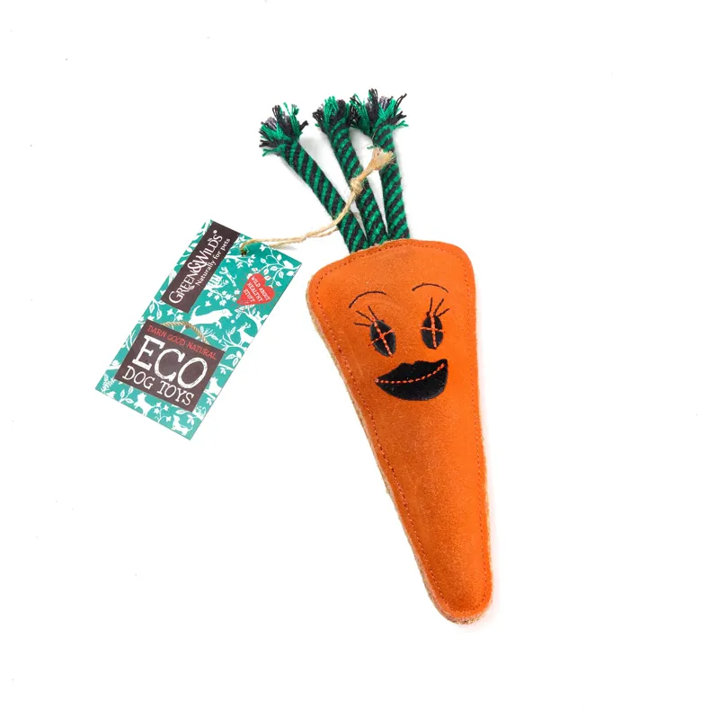 Green and Wilds Candice The Carrot Eco Dog Toy