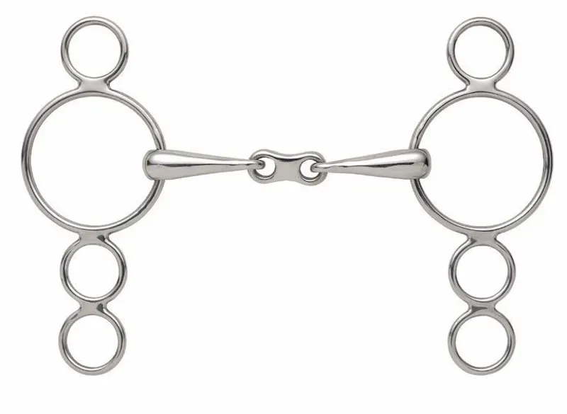 3 Ring Dutch Gag With French Link STAINLESS STEEL
