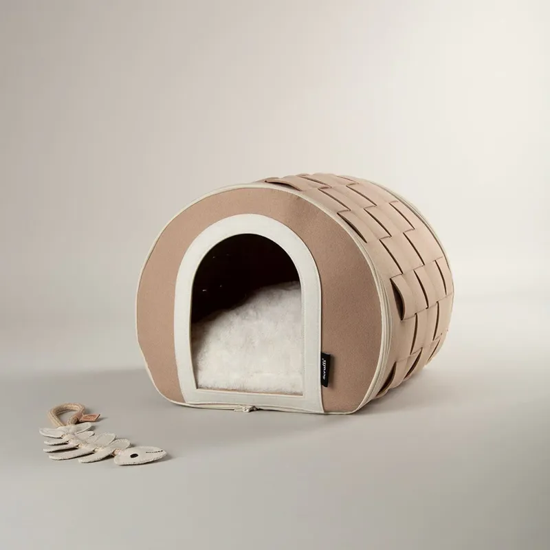 Scruffs Stockholm Felt Cave Cat Bed Tan