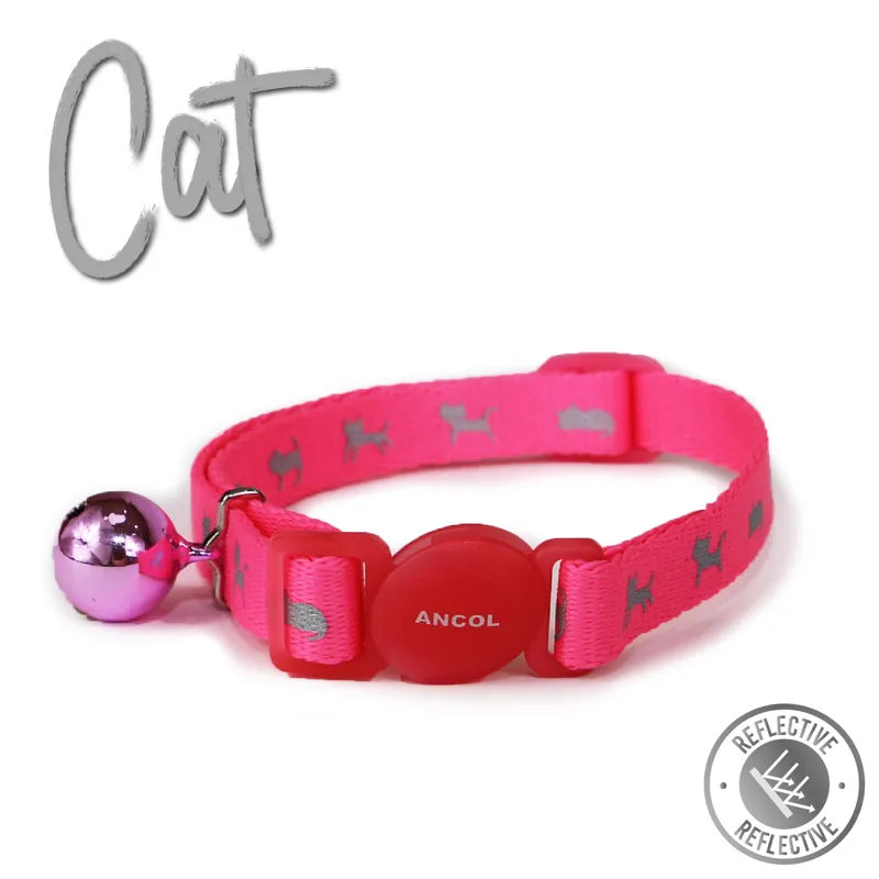 Ancol Reflective Cat Collar Pink