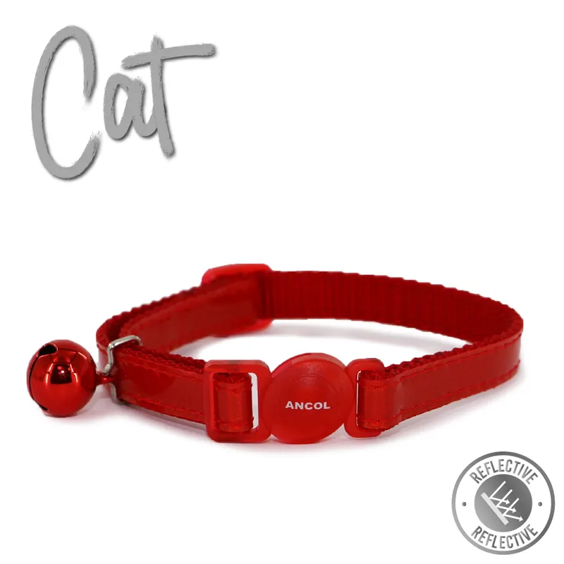 Ancol Gloss Reflective Safety Cat Collar Red