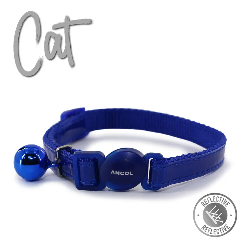 Ancol Gloss Reflective Safety Cat Collar Blue