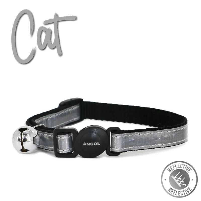 Ancol Gloss Reflective Safety Cat Collar Silver