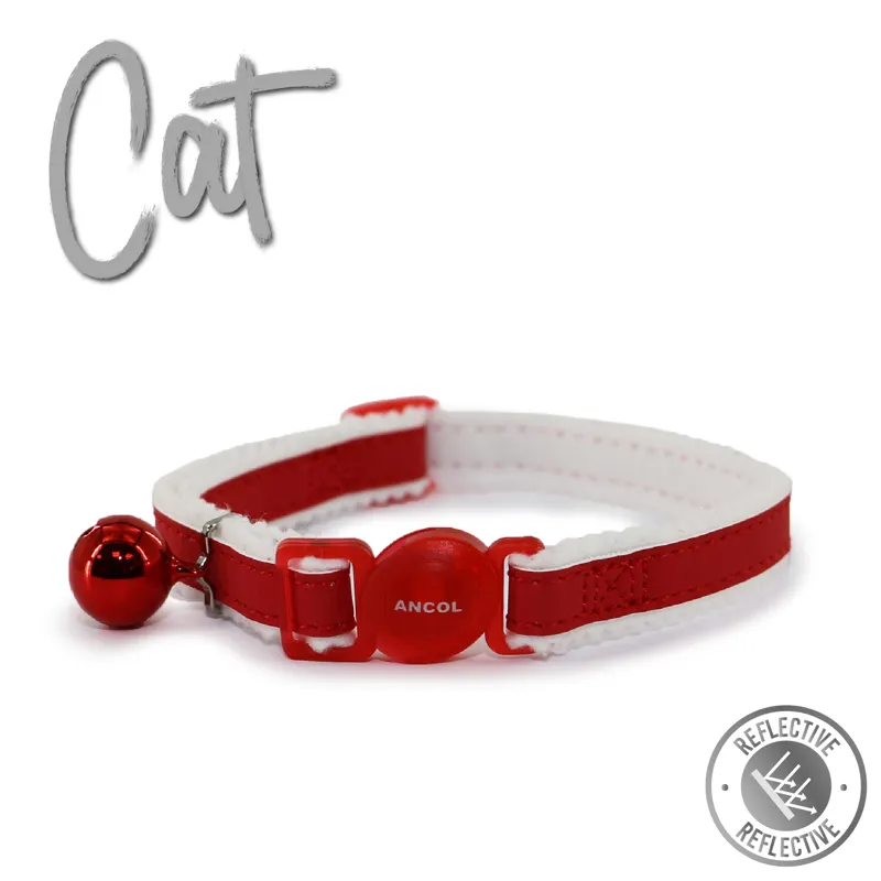 Ancol Reflective Safety Buckle Cat Collar Red