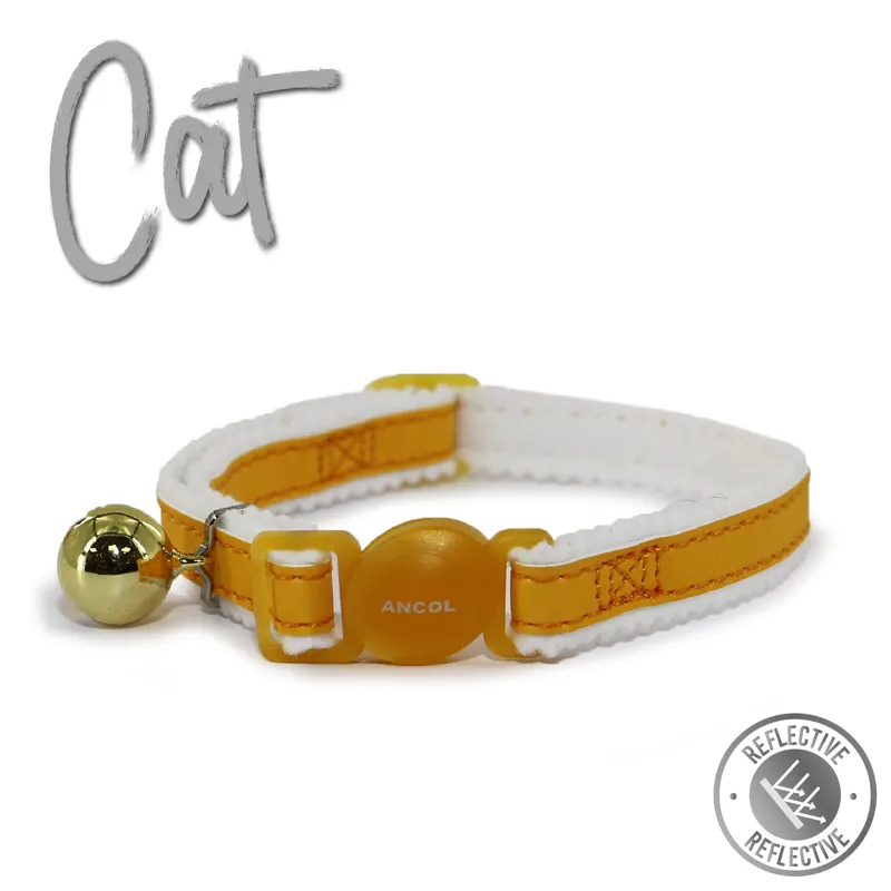 Ancol Reflective Safety Buckle Cat Collar Yellow