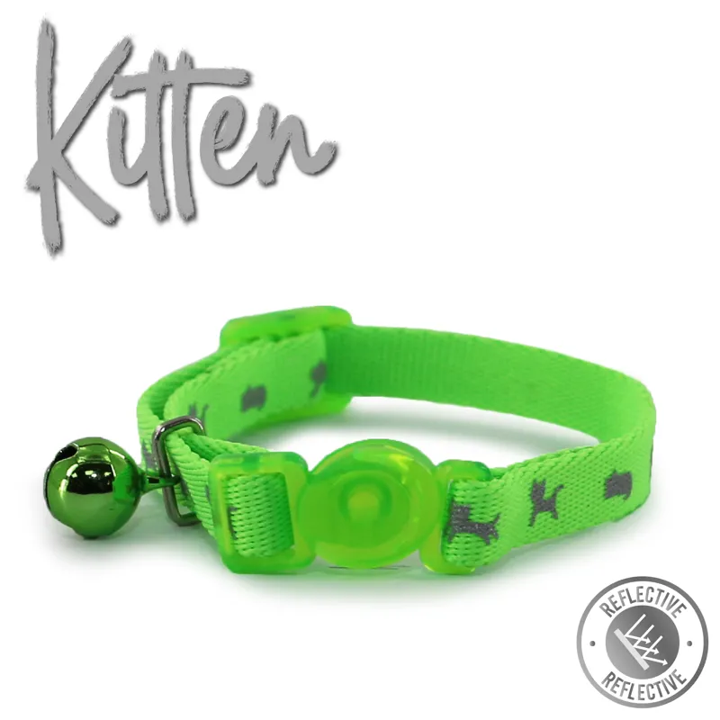 Ancol Hi-Vis Safety Kitten Collar Green