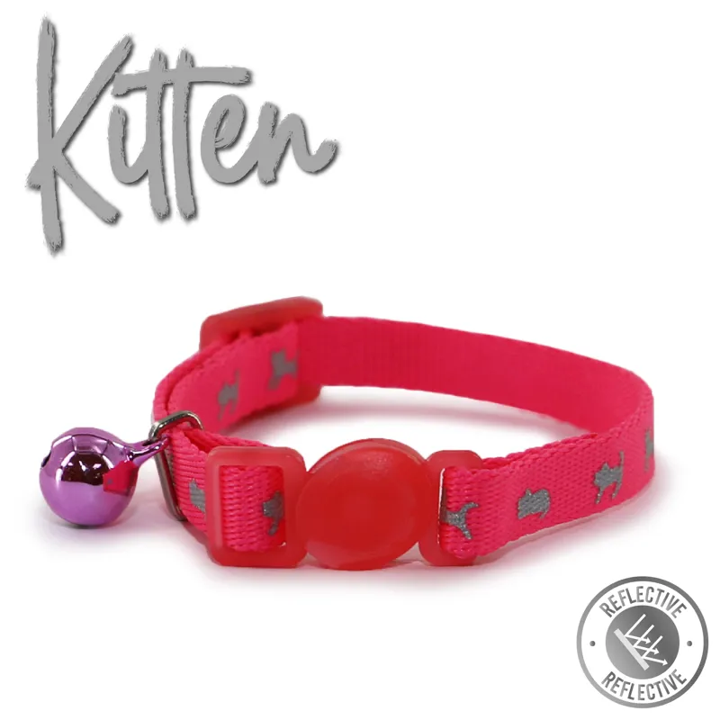 Ancol Hi-Vis Safety Kitten Collar Pink