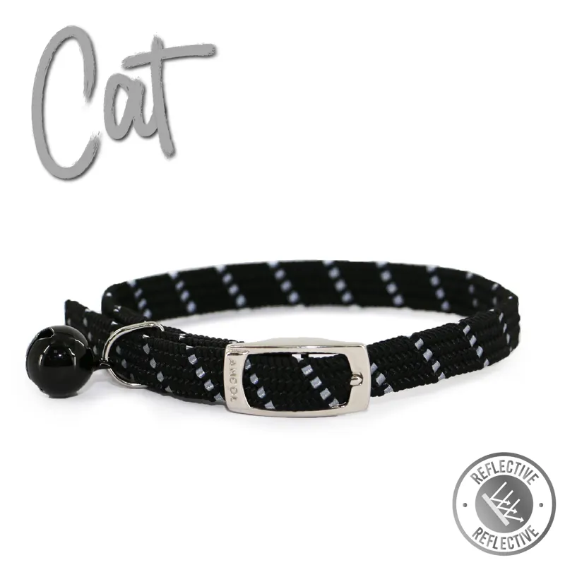 Ancol Softweave Reflective Elastic Cat Collar Black