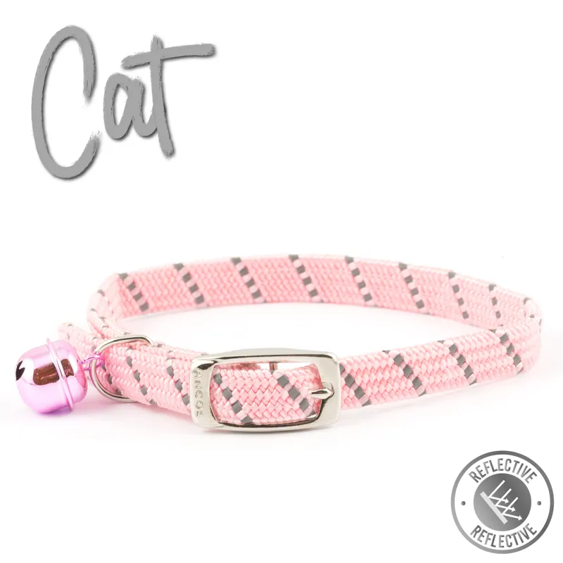 Ancol Softweave Reflective Elastic Cat Collar Pink