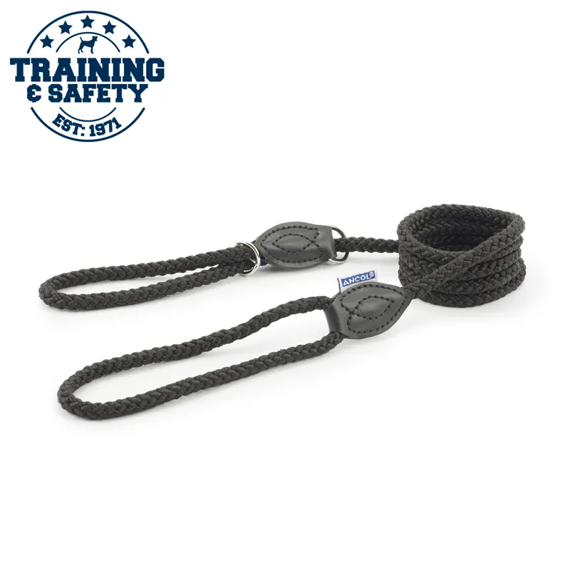 Ancol Rope Slip and Control Lead Black