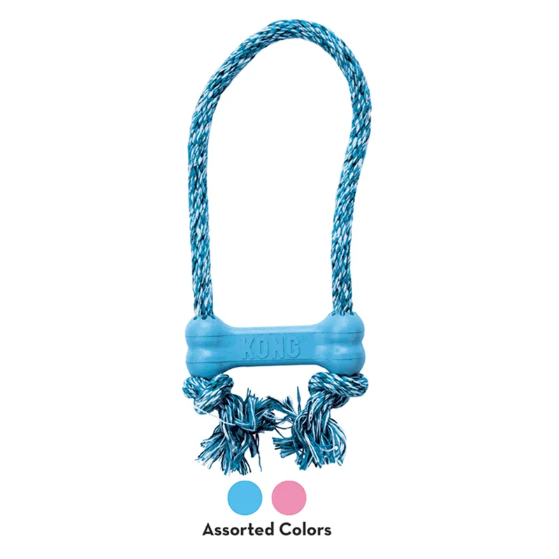 Kong Puppy Goodie Bone With Rope X-Small Assorted