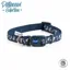 Ancol Reflective Adjustable Fashion Collar Blue Bones