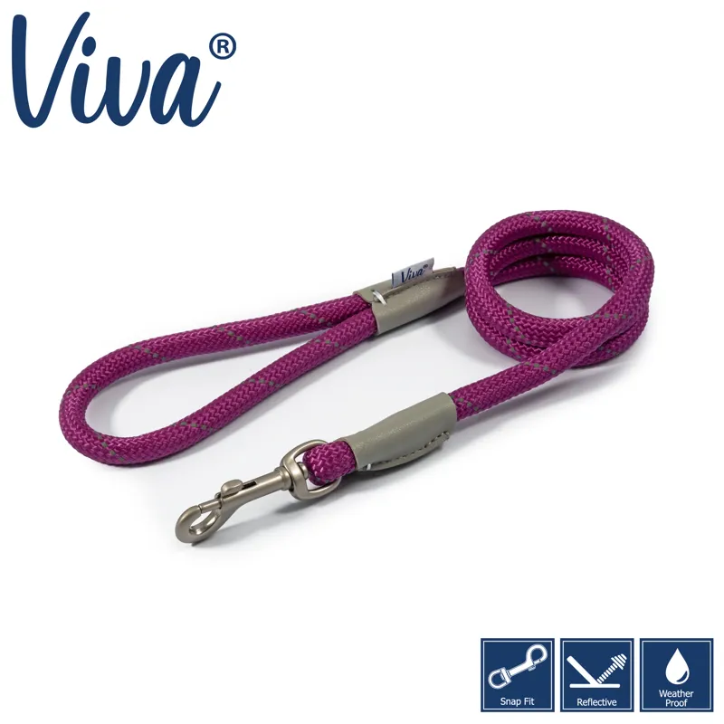 Ancol Viva Reflective Rope Snap Lead Purple