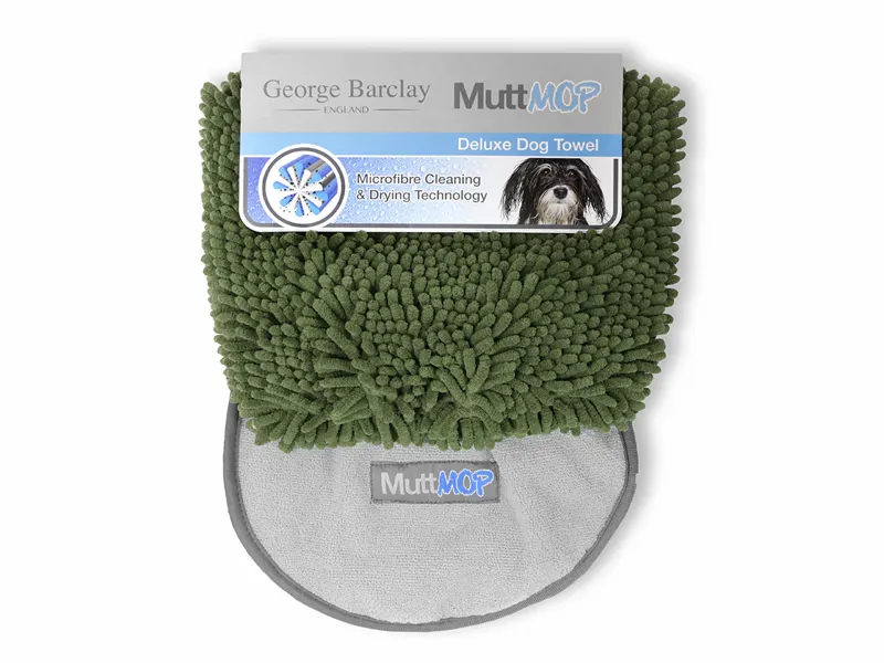 George Barclay MuttMop Deluxe Dog Towel Olive