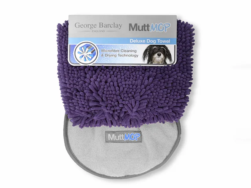 George Barclay MuttMop Deluxe Dog Towel Plum