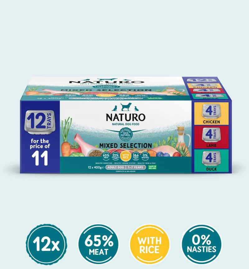 Naturo Adult Dog Mixed Selection with Rice 12x400g