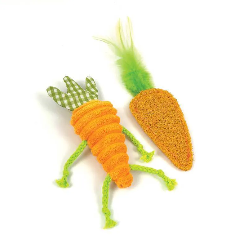Happy Pet Tabby Patch Catnip Carrots 2pk