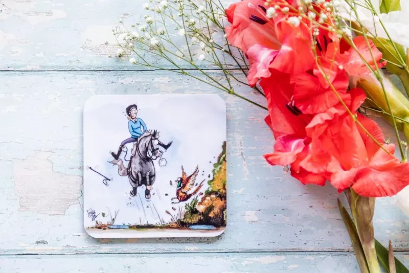 Emily Cole 'Pheasant Greeting' Individual Coaster