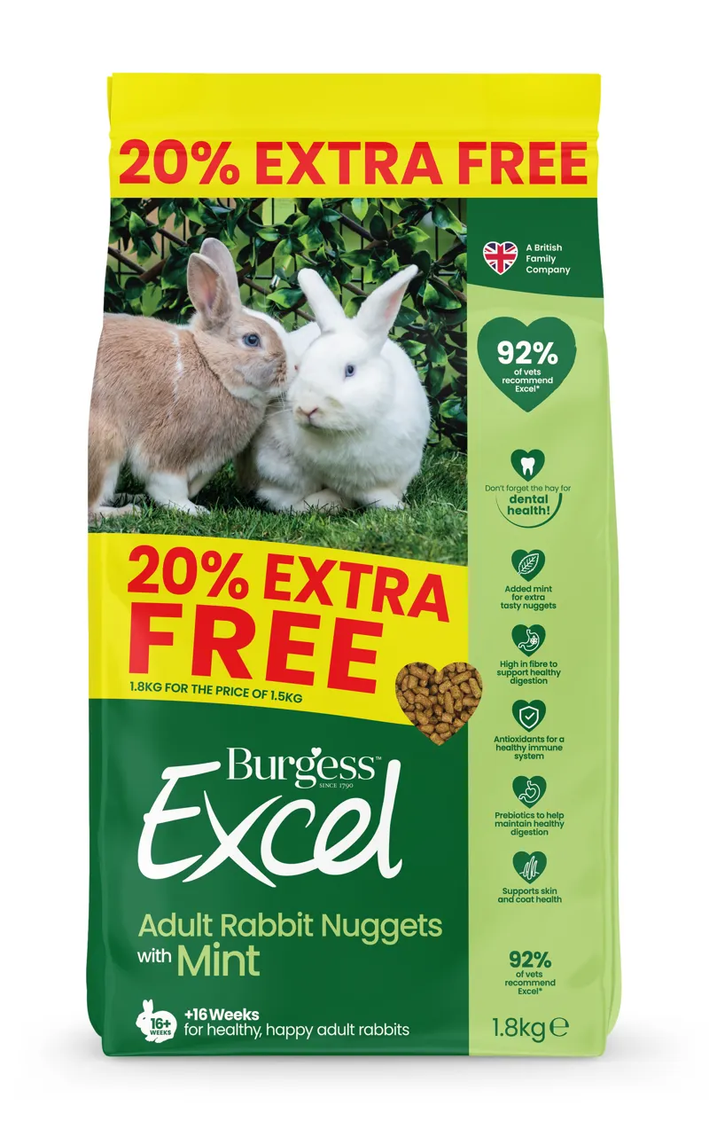 Burgess Excel Adult Rabbit Nuggets with Mint-1