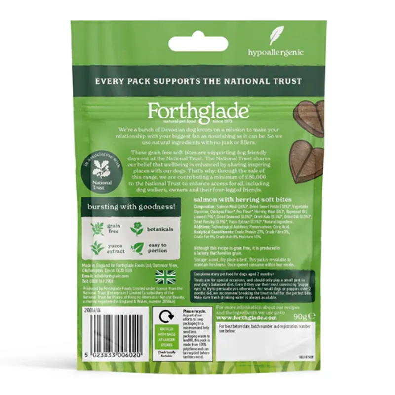 Forthglade Natural Salmon and Herring Soft Bites 90g-1