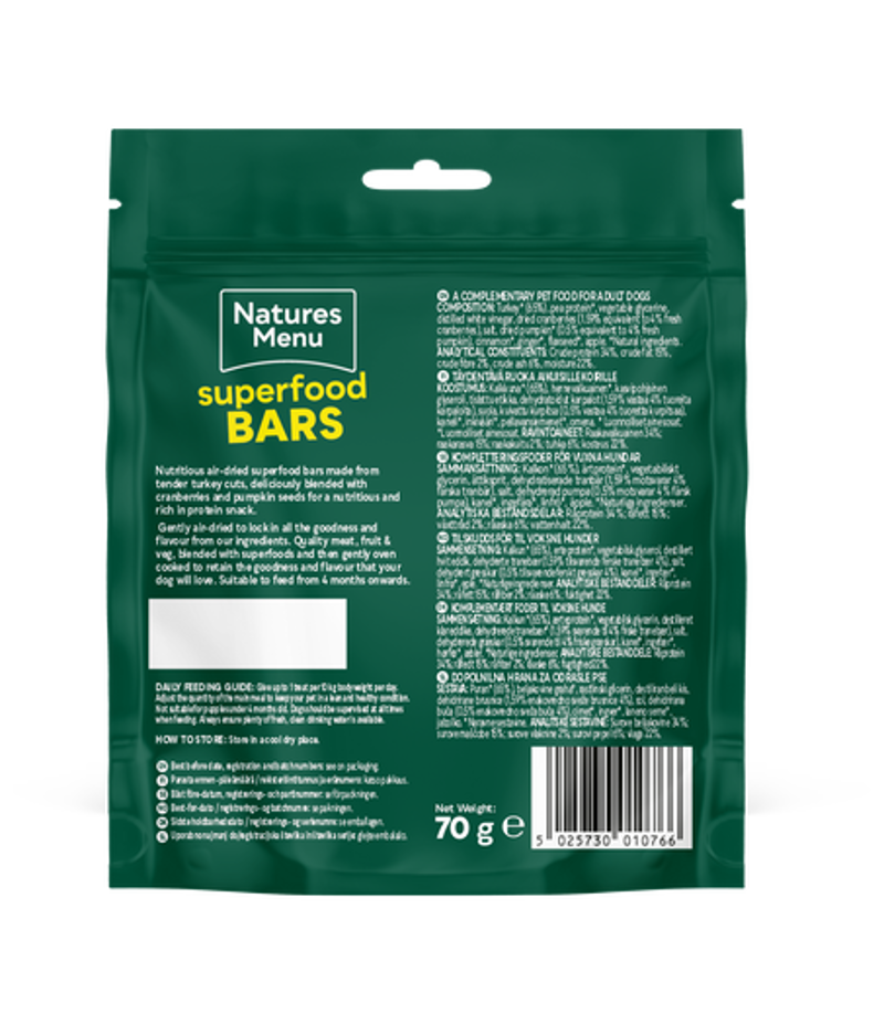 Natures Menu Turkey Superfood Bar 70g-1