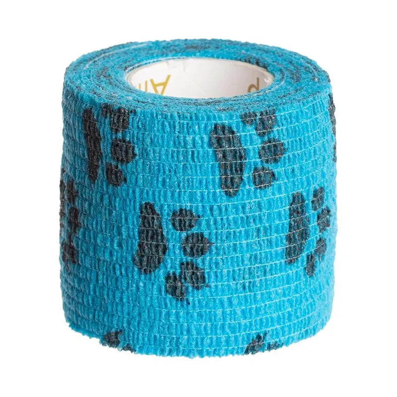 AniWrap Cohesive Bandage 5cm Paw Print Blue