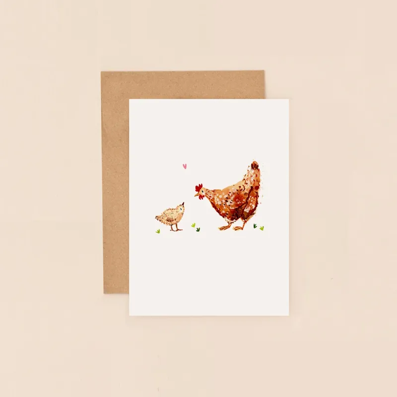 Louise Mulgrew Chicken and Chick Mini Card
