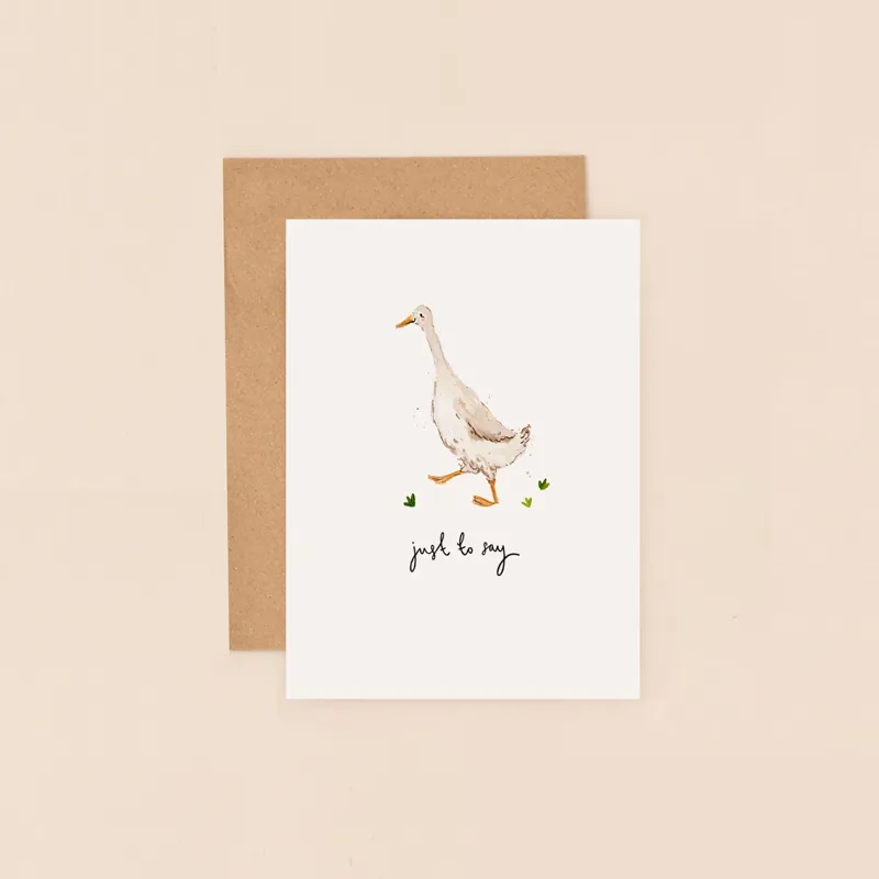 Louise Mulgrew Duck Just to Say Mini Card