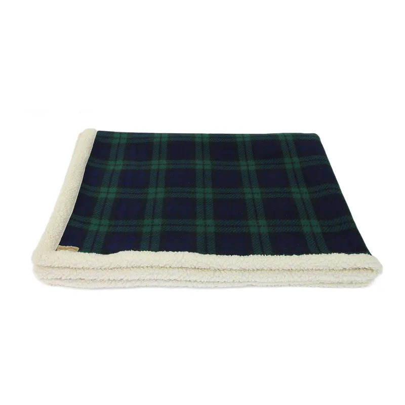 Earthbound Sherpa Fleece Pet Blanket Black Watch-1