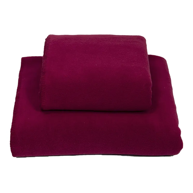 Earthbound Stitched Fleece Blanket Burgundy and Burgundy Thread