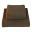 Earthbound Stitched Fleece Blanket Brown and Orange Thread