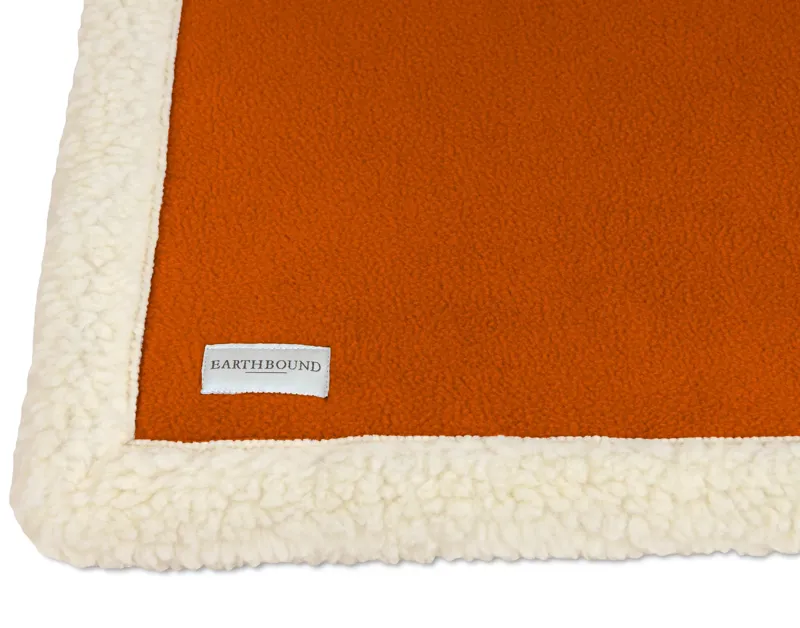 Earthbound Sherpa Fleece Blanket Burnt Orange-1