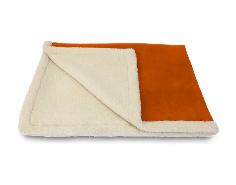 Earthbound Sherpa Fleece Blanket Burnt Orange