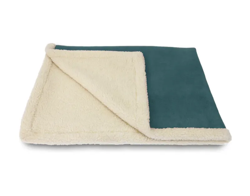 Earthbound Sherpa Fleece Blanket Aga Blue