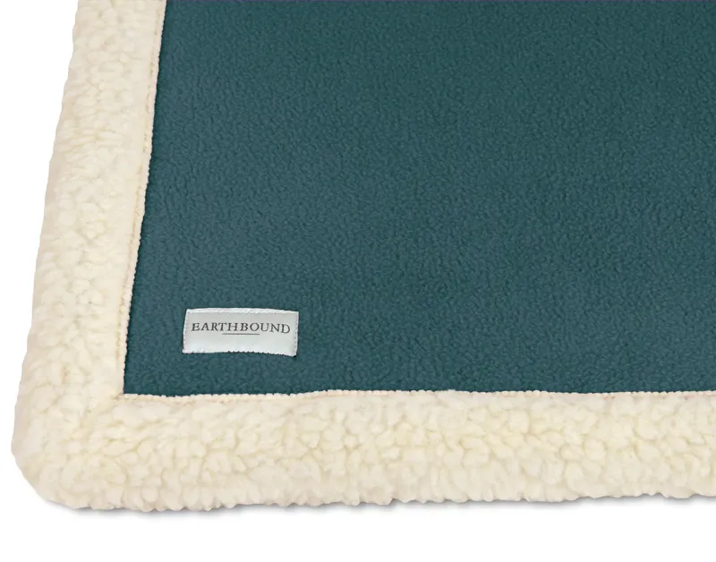 Earthbound Sherpa Fleece Blanket Aga Blue-1