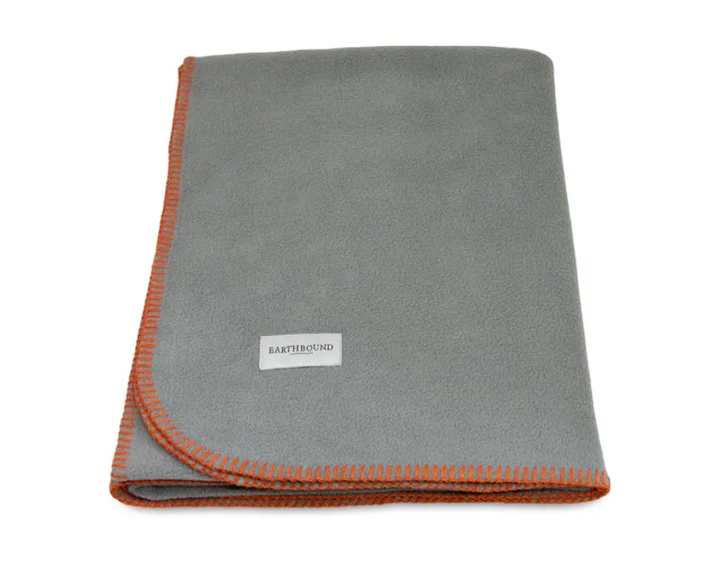 Earthbound Stitched Fleece Blanket Dove Grey