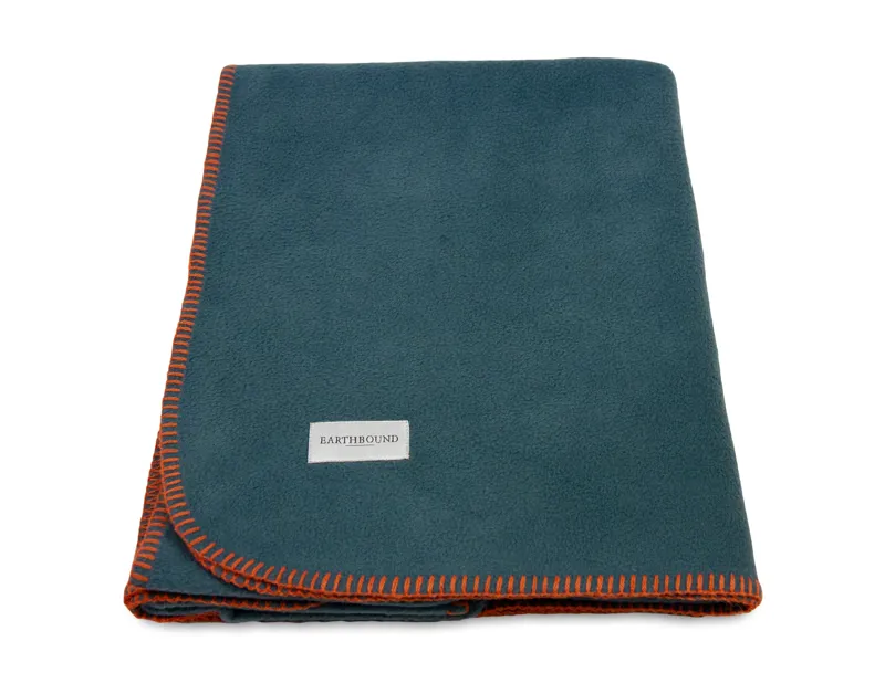 Earthbound Stitched Fleece Blanket Aga Blue