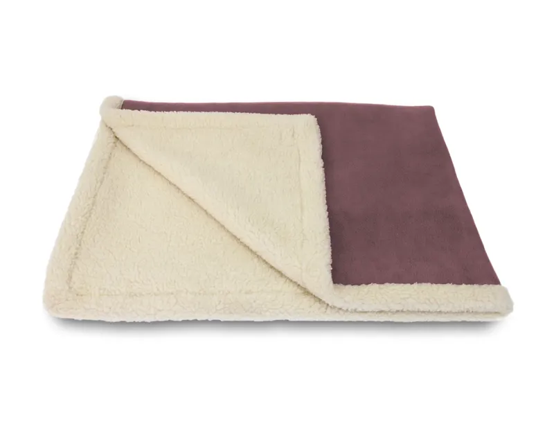 Earthbound Sherpa Fleece Blanket Dusty Mulberry