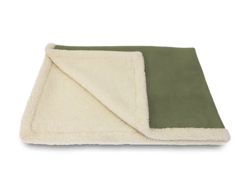 Earthbound Sherpa Fleece Blanket Juniper Green