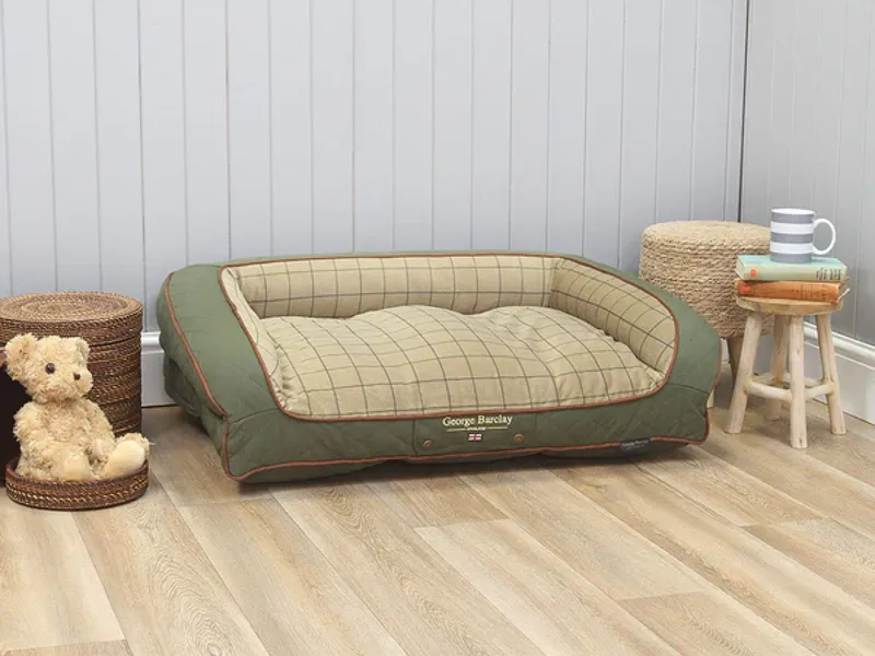 George Barclay Country Dog Sofa Bed Olive Green Medium