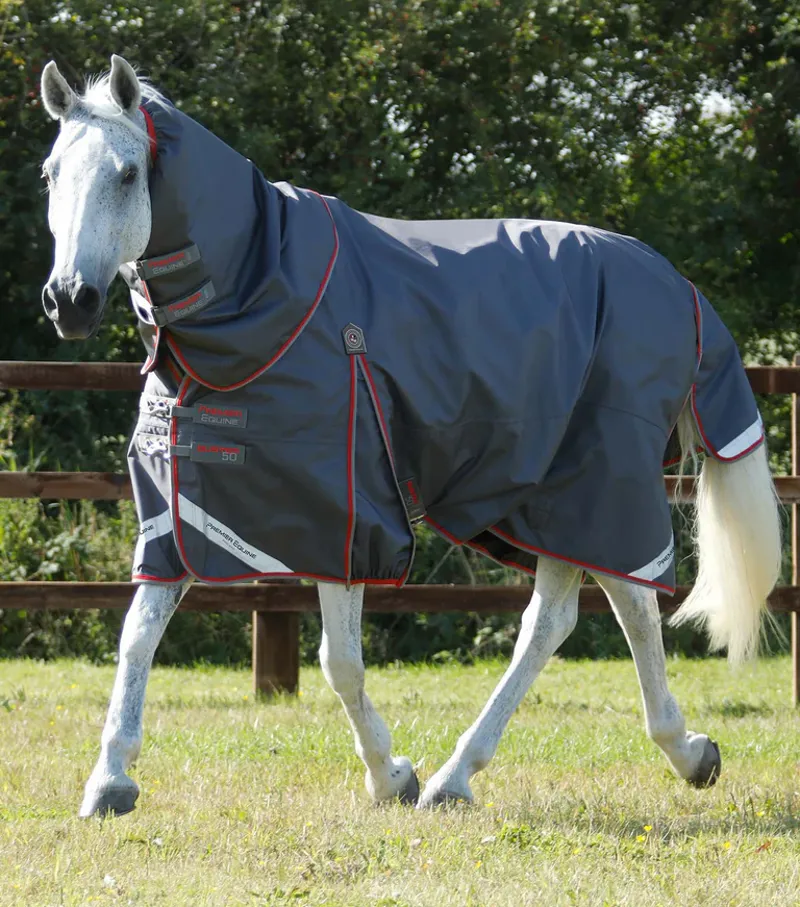 Premier Equine Buster Turnout Rug with Snug-Fit Neck Cover - 50g