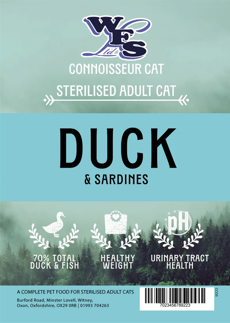 WFS Connoisseur Cat Sterilised Duck with Sardines