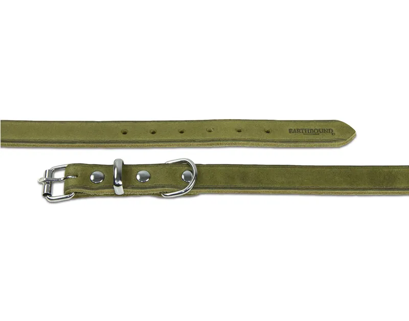 Earthbound Soft Country Leather Collar Green-1