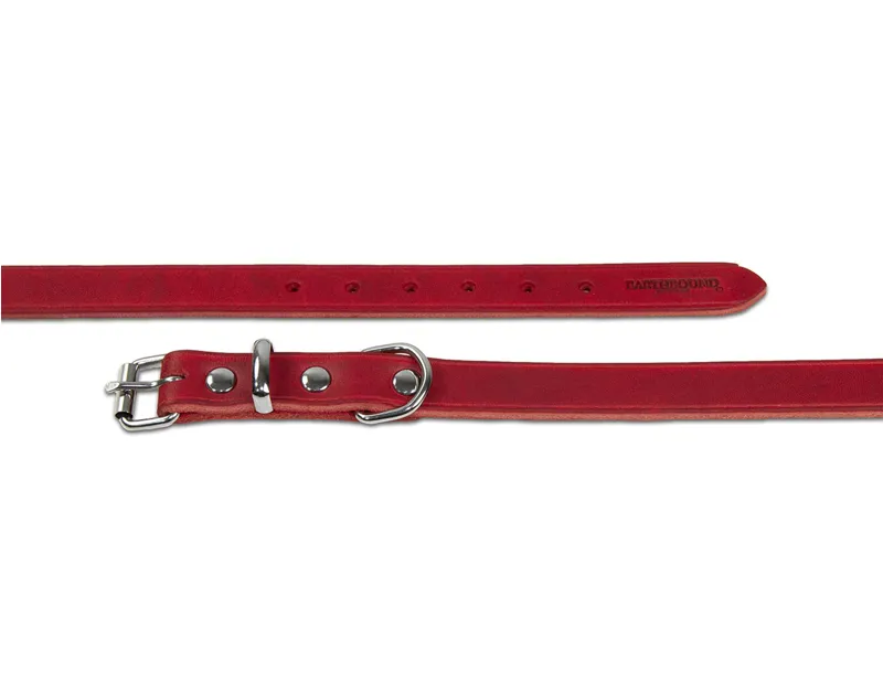 Earthbound Soft Country Leather Collar Red-1