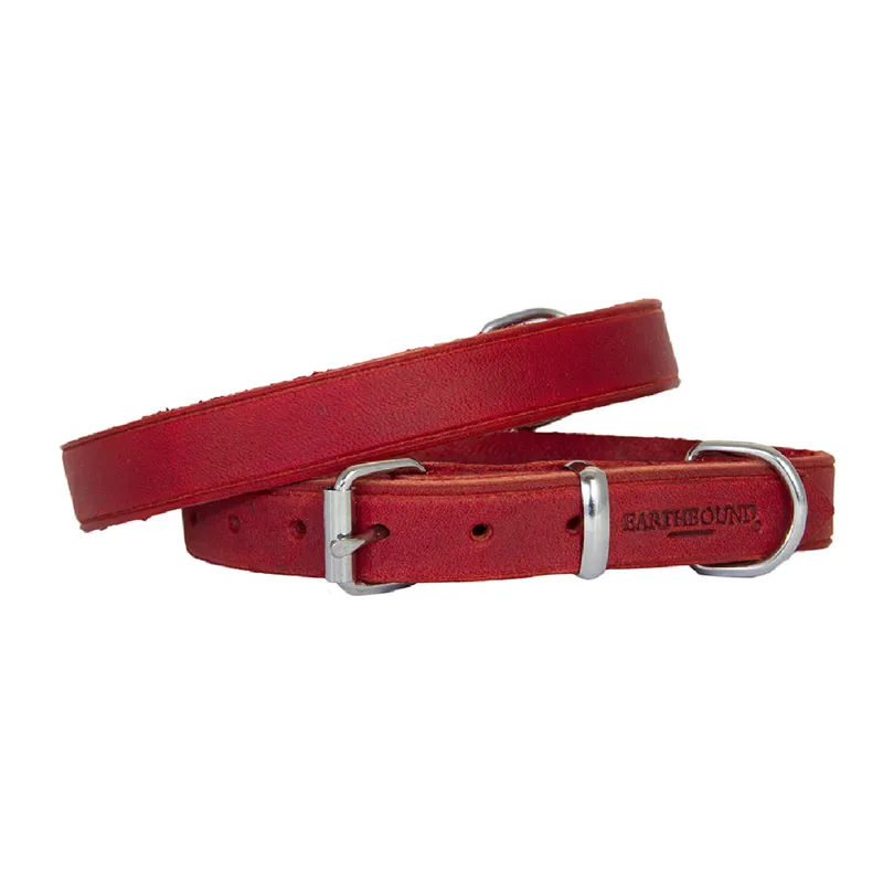 Earthbound Soft Country Leather Collar Red