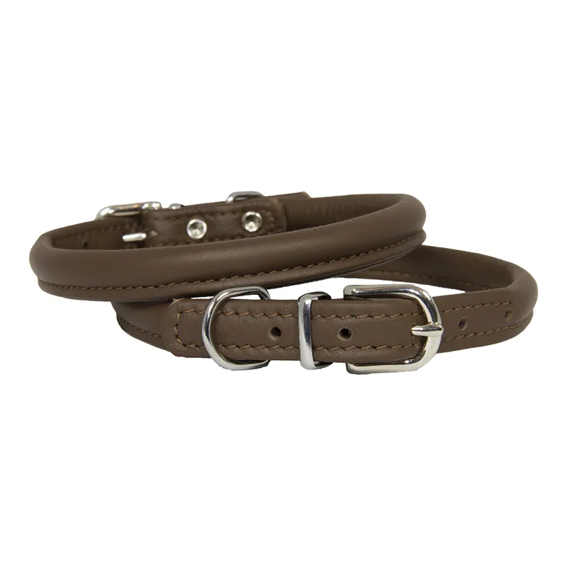 Earthbound Rolled Leather Collar Brown