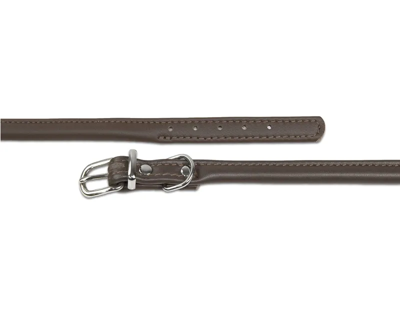 Earthbound Rolled Leather Collar Brown-1